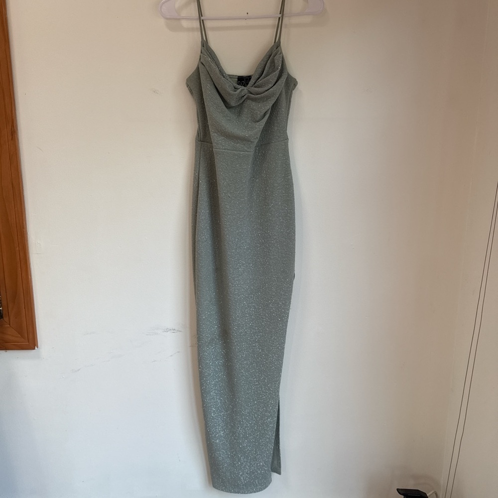 Green sparkly windsor dress